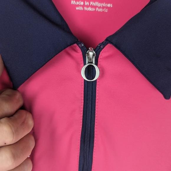 Kinona Pink Sleeveless Golf Tennis Dress Small Zip Neck Activewear Pockets - Picture 12 of 13